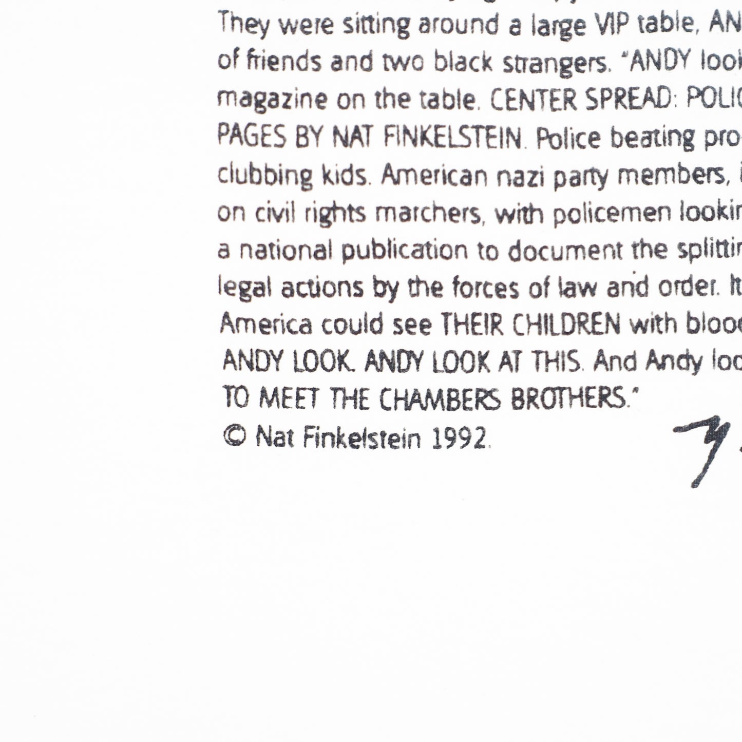 NAT FINKELSTEIN ANDY WARHOL T-SHIRT